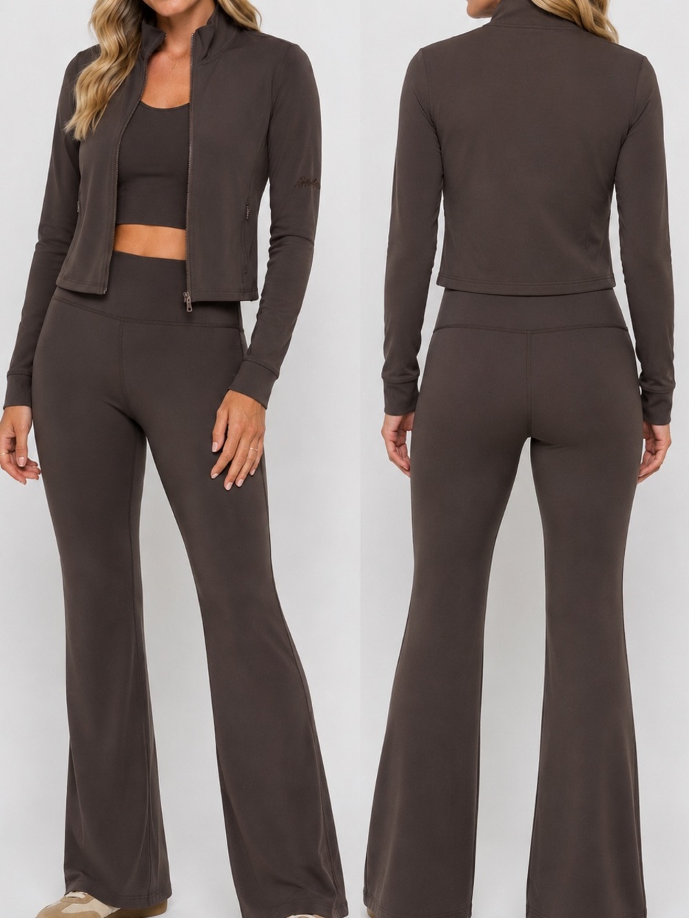 TravisMathew MoveKnit 2 Piece Set L Coffee Grounds Jacket Pants Kokopelli NWOT